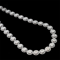 13mm Luxury 925 Silver Iced out VVS Moissanite Cluster Necklace Chain