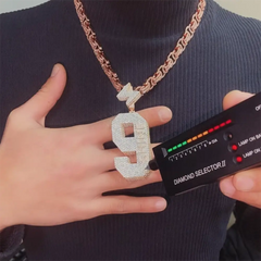 3D Number 9 Iced Out VVS Moissanite Letter Pendant