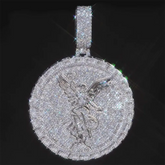 Custom VVS Moissanite Round Angel Pendant