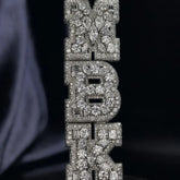 Custom Letter "MBK" Mixed Cut Setting VVS Moissanite Pendants