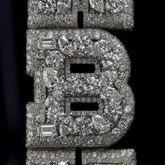 Custom Letter "MBK" Mixed Cut Setting VVS Moissanite Pendants