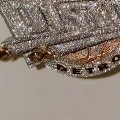 Custom Two-tone 3-Layer Letter VVS Moissanite Pendant