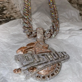 Custom Two-tone 3-Layer Letter VVS Moissanite Pendant