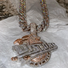 Custom Two-tone 3-Layer Letter VVS Moissanite Pendant