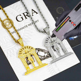 GL Jesus Gate Silver Moissanite Pendant