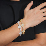 GL Iced Out VVS Moissanite 18mm Clover Bracelet