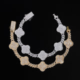 GL Iced Out VVS Moissanite 18mm Clover Bracelet