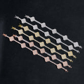 GL Four leaf Clover 925 Silver VVS Moissanite Bracelet Tennis Chain