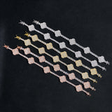 GL Four leaf Clover 925 Silver VVS Moissanite Bracelet Tennis Chain