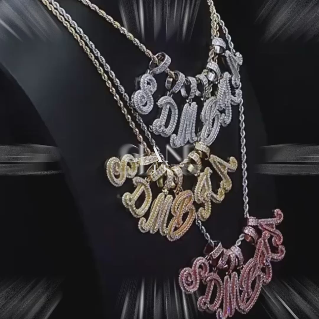 GL Hip Hop Fashion Design S925 Moissanite Letter Custom Initial Pendant