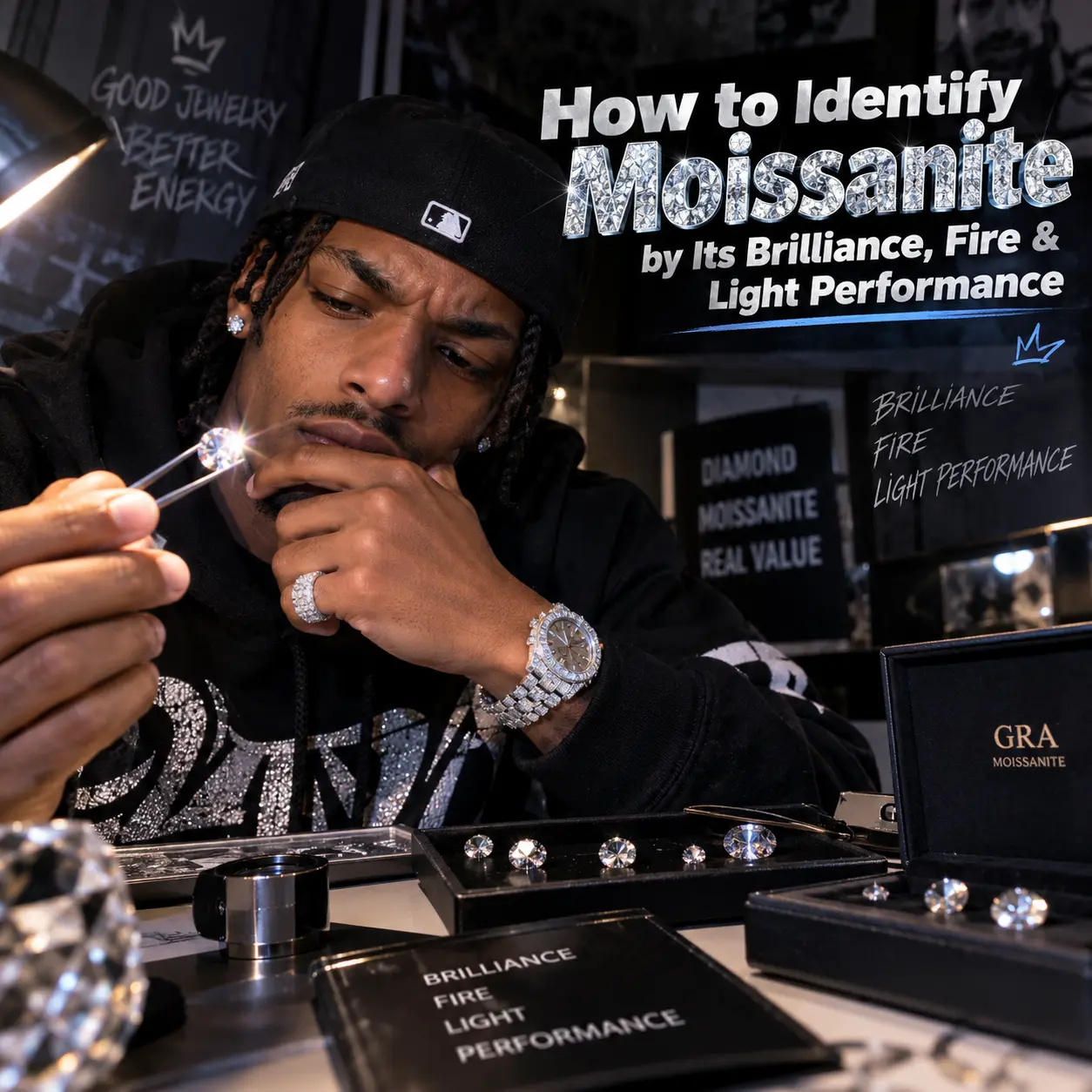 How to Identify Moissanite by Its Brilliance, Fire & Light Performance