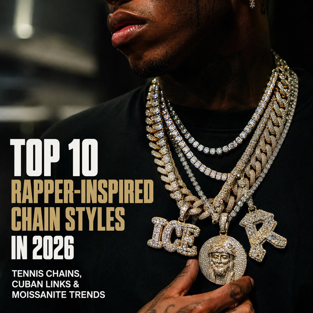 Top 10 Rapper-Inspired Chain Styles in 2026: Tennis Chains, Cuban Links & Moissanite Trends