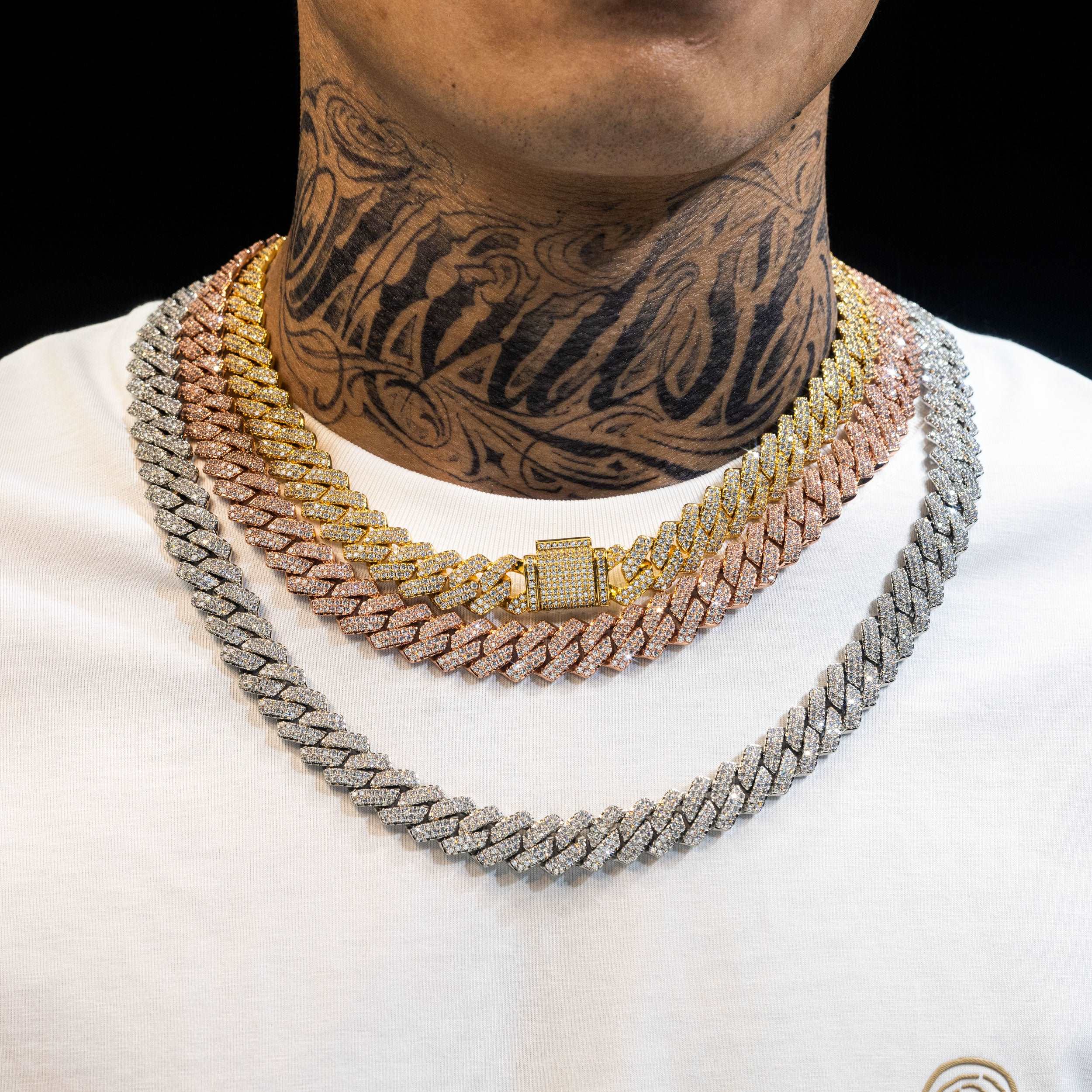 13.6mm Hip Hop Brass Zircon Cuban Chain