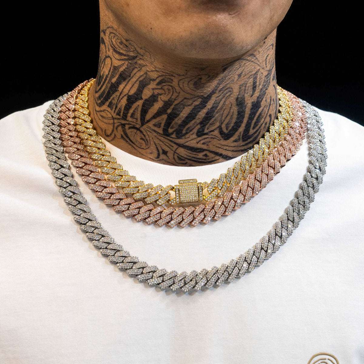 13.6mm Hip Hop Brass Zircon Cuban Chain