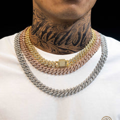 13.6mm Hip Hop Brass Zircon Cuban Chain