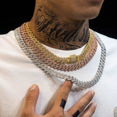 13.6mm Hip Hop Brass Zircon Cuban Chain