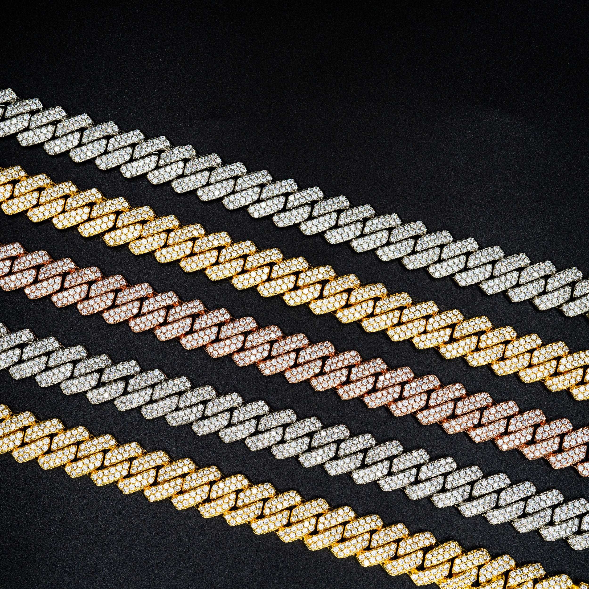 13.6mm Hip Hop Brass Zircon Cuban Chain