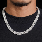 10MM S925 Silver 2 Rows VVS Moissanite Real Miami Cuban Chain