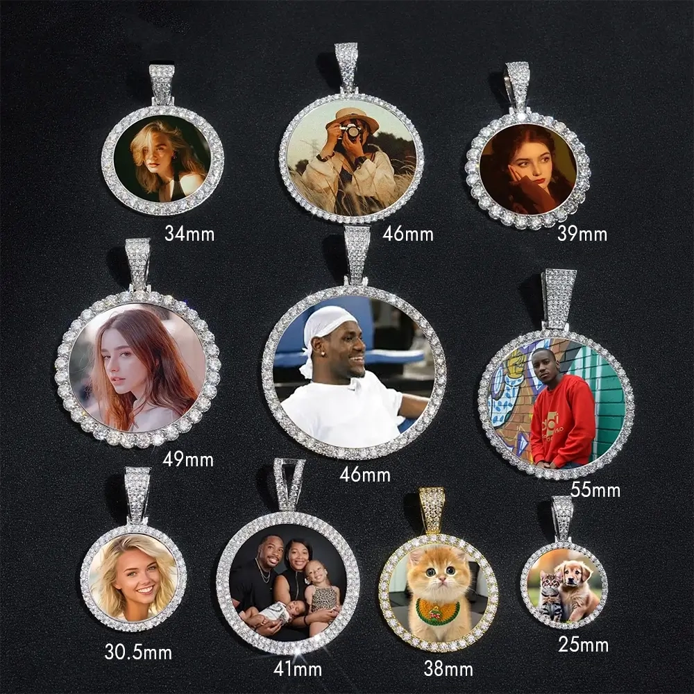 GL Custom Photo Pendant VVS Moissanite Stone Pendant