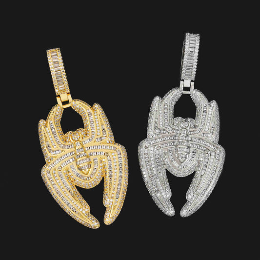 Spider Brass Zircon Hiphop Ice Out Pendant