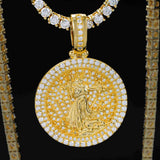Catholic Virgin Mary 925 Silver Moissanite Pendant Gold Silver