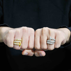 GL 925 Sterling Silver Moissanite Nail Ring