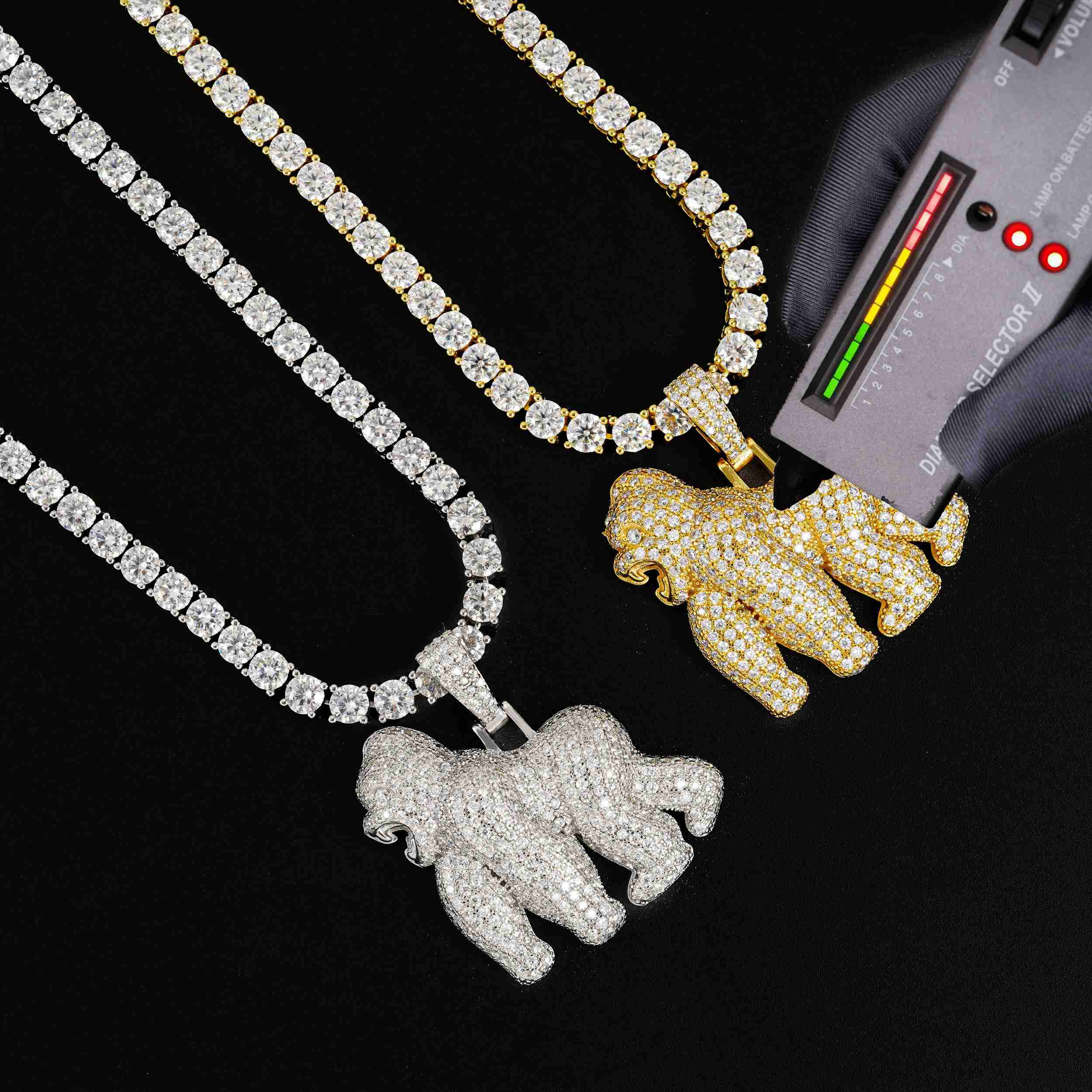 GL Gorilla 925 Sterling Silver Moissanite Pendant