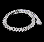 18K Solid Gold Plated Iced Out Diamond Cuban Chain Men Jewelry Hip Hop Pendant Necklace Cuban Link CZ 925 Silver Bracelet