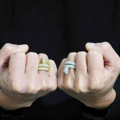 GL 925 Sterling Silver Moissanite Nail Ring