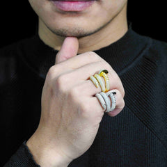 GL 925 Sterling Silver Moissanite Nail Ring