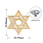 GL Iced Out Hip Hop Silver Moissanite Hexagram Pendant