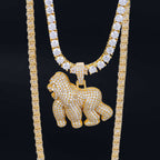 GL Gorilla 925 Sterling Silver Moissanite Pendant