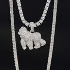 GL Gorilla 925 Sterling Silver Moissanite Pendant