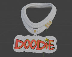 Down Payment BROK3N HEART  DOODIE Custom Pendant 2inches 14K With Moissanite