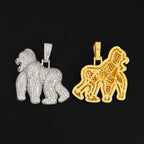 GL Gorilla 925 Sterling Silver Moissanite Pendant