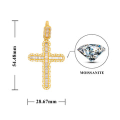 GL Hip Hop Iced Out Baguette Diamond Cross Pendan