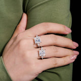 Princess Shape Cut Moissanite 925 Sterling Silver Ring