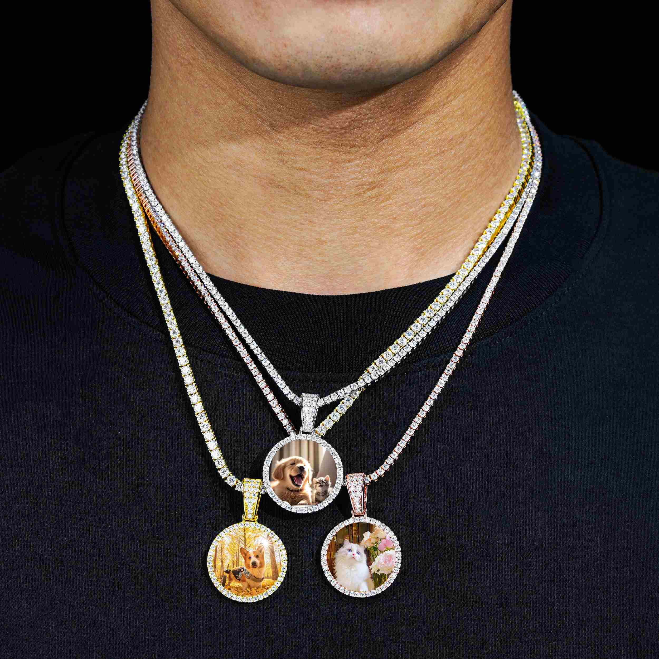 GL Custom Photo Pendant VVS Moissanite Stone Pendant