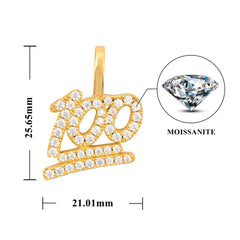 GL Hip Hop Moissanite Iced Out Custom-made "100" Pendant