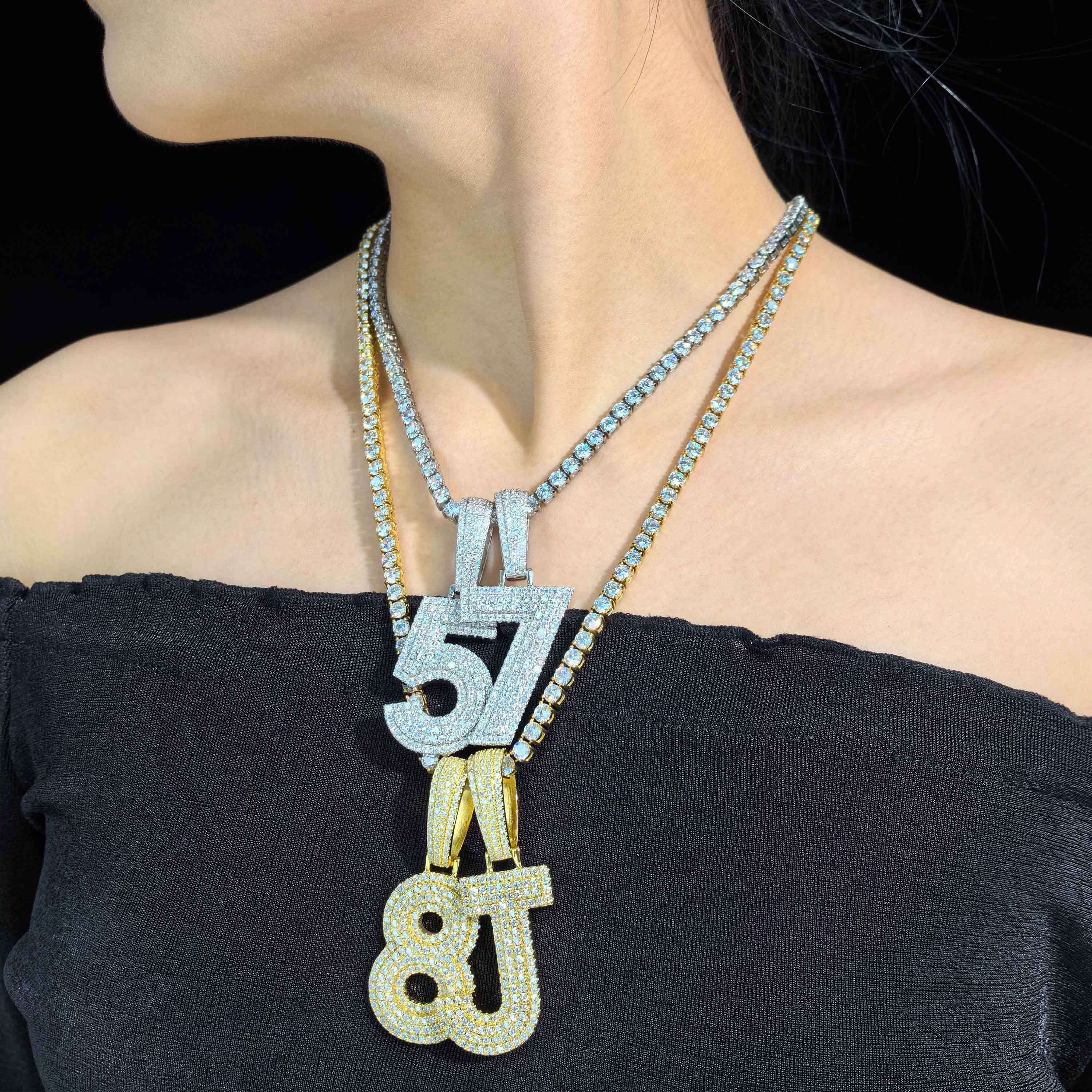 GL Hip Hop jewelry Name Letter Moissanite Diamond Pendant