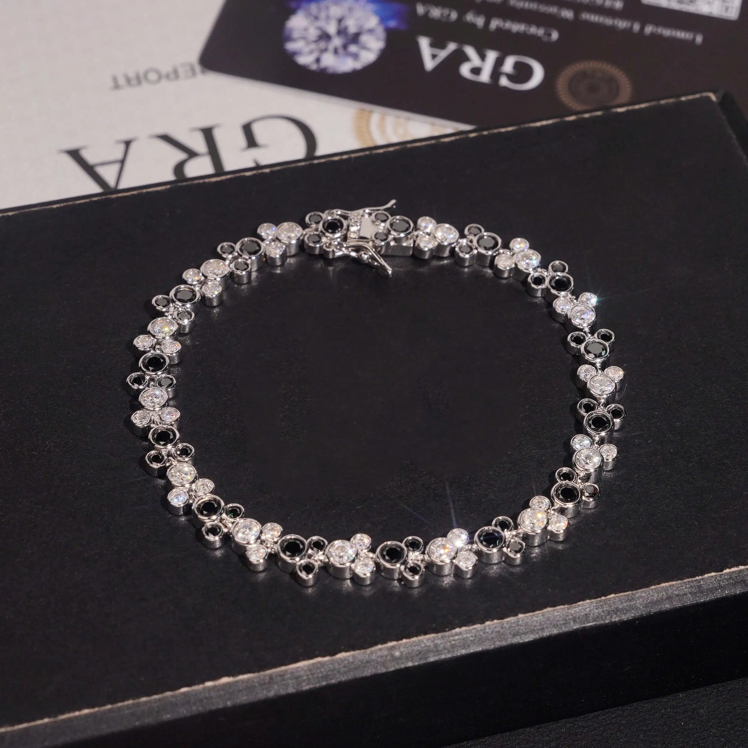 925 Silver Mouse Shape VVS Moissanite Tennis Bracelet