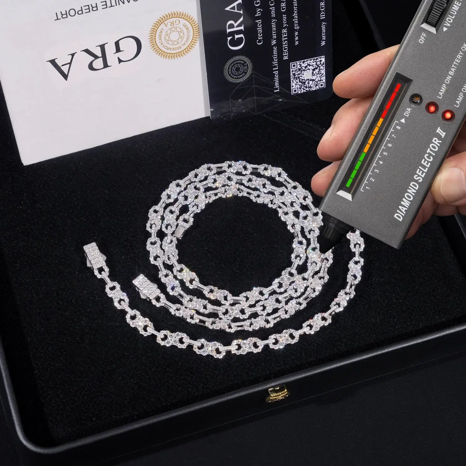 VVS Moissanite S925 Silver Infinity Figure-8 Link Chain
