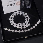 S925 VVS Moissanite Cluster Flower Tennis Chain Bracelet
