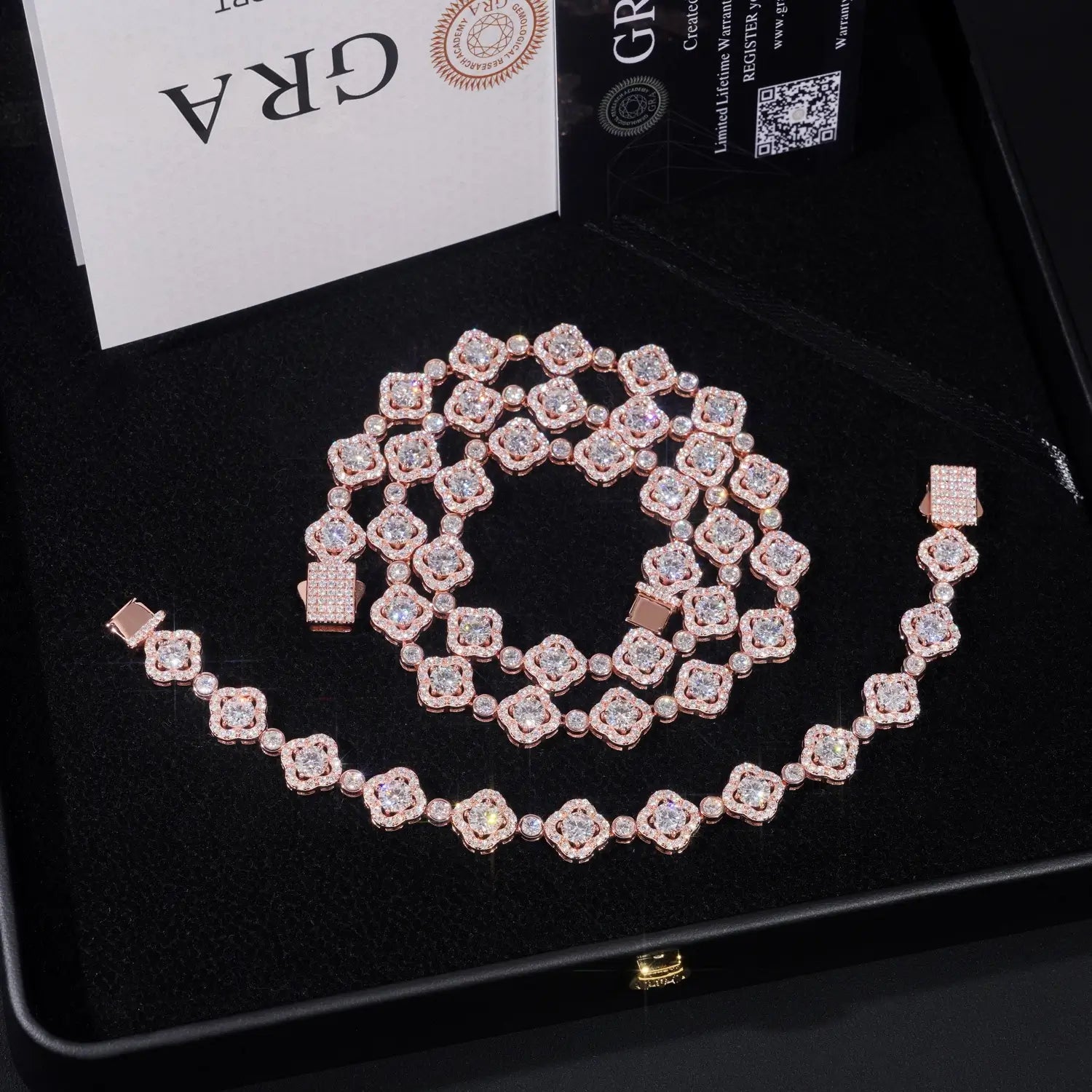 S925 VVS Moissanite Cluster Flower Tennis Chain Bracelet