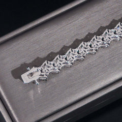 GL Iced Out 925 Silver VVS Marquise Moissanite Bracelet Tennis Chain