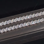 GL Iced Out 925 Silver VVS Marquise Moissanite Bracelet Tennis Chain