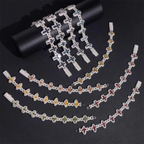 Hip Hop Infinity Cross Charm Colorful S925 Silver VVS Moissanite Cuban Chain Bracelet