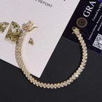 5.2MM Cluster VVS Moissanite Tennis Bracelet 925 Silver