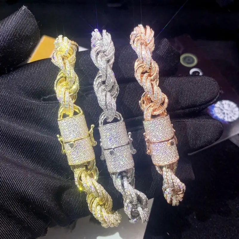 10MM Rope VVS Moissanite Chain Necklace S925