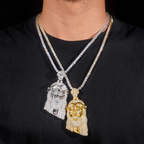 GL Silver Full Moissanite Metal Corolla Jesus Pendant